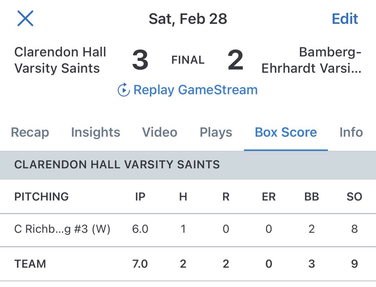 HallClarendon's tweet photo. Saturday’s Game 1 of Woodland Wood Bat Classic was a pitchers duel with CH holding on 3-2 vs Bamberg- Ehrhardt High School. Junior Righty Cole Richburg was light out. 🔥 💪 https://t.co/7qj5A4FaXK