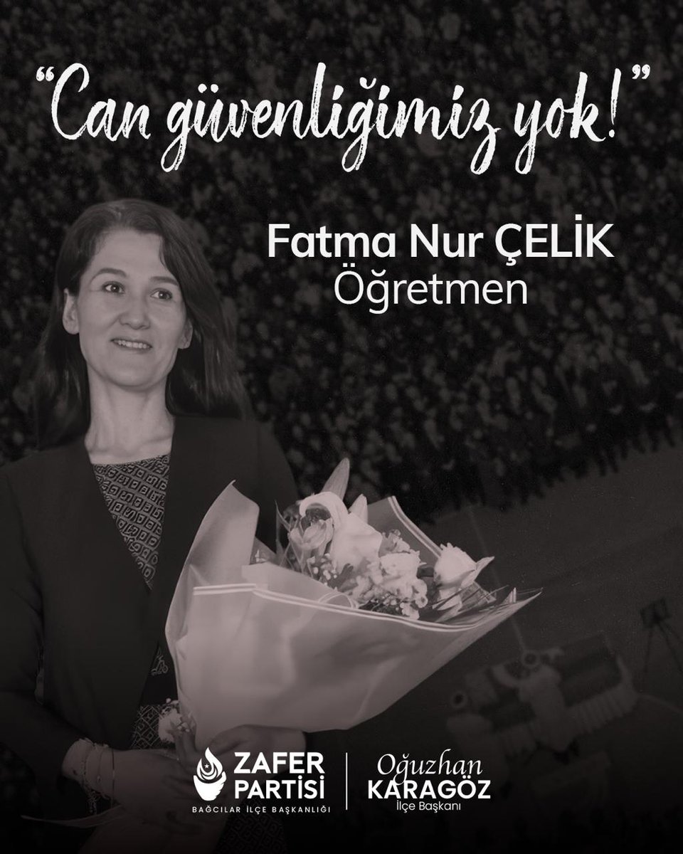 Çekmeköy ilçesinde Taşdelen Borsa İstanbul Mesleki ve Teknik Anadolu Lisesi'nde görev yapan öğretmenimiz Fatma Nur Çelik'e başsağlığı diliyoruz. Sözde öğrenci denilen katilin en ağır şekilde cezalandırılmasını temenni ediyor ailesine başsağlığı diliyoruz.