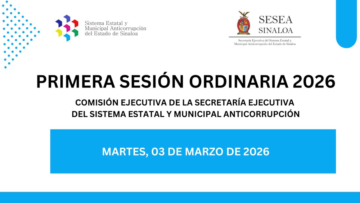 EN VIVO a través de youtube.com/@SistemaAntico…

𝗣𝗥𝗜𝗠𝗘𝗥𝗔 𝗦𝗘𝗦𝗜𝗢́𝗡 𝗢𝗥𝗗𝗜𝗡𝗔𝗥𝗜𝗔 𝟮𝟬𝟮𝟲
𝗖𝗢𝗠𝗜𝗦𝗜𝗢́𝗡 𝗘𝗝𝗘𝗖𝗨𝗧𝗜𝗩𝗔 𝗗𝗘 𝗦𝗘𝗦𝗘𝗔
HOY, Martes 03 de Marzo.
⏰10:00 a.m. (Hora pacífico)
