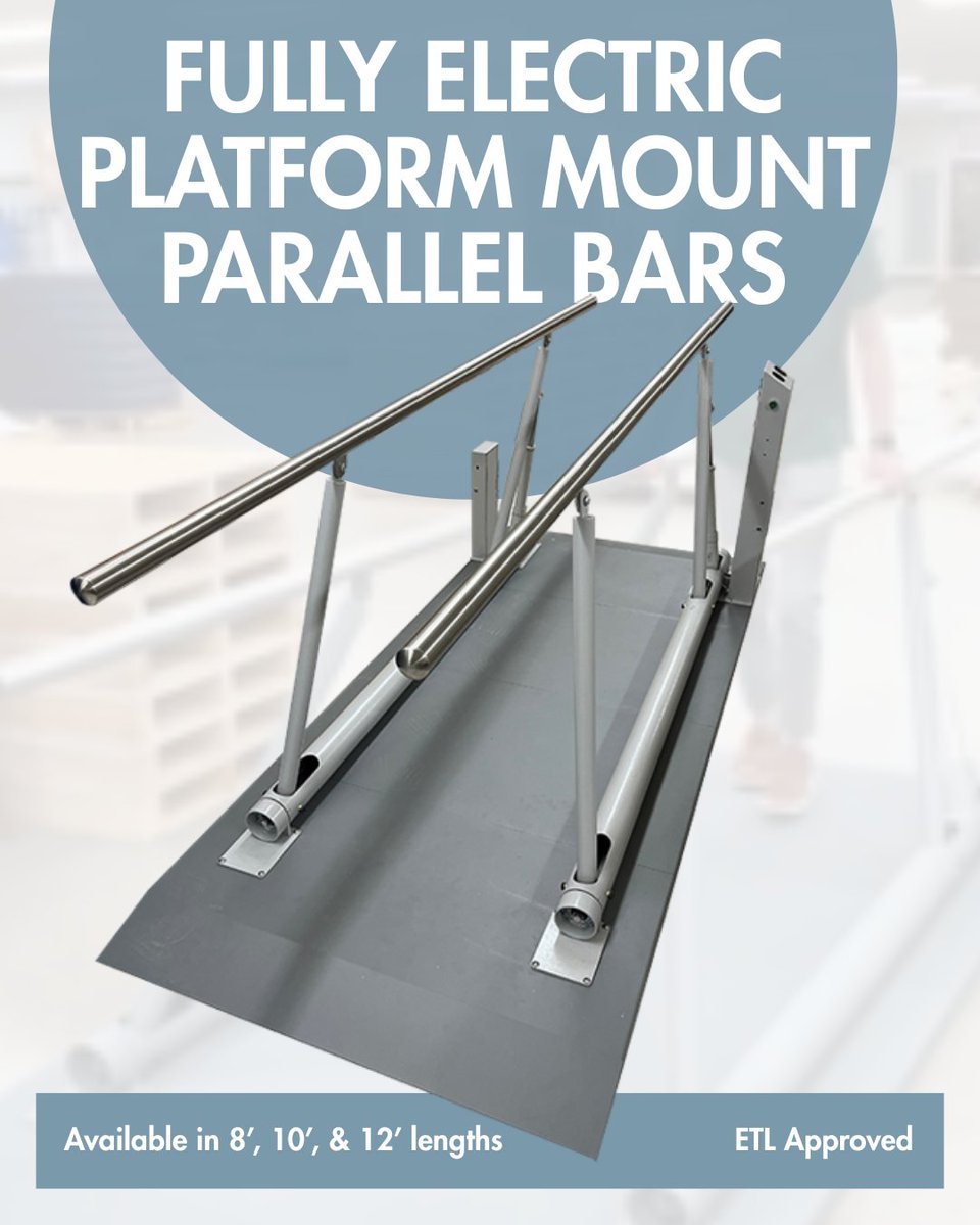 PHSMedical's tweet image. Our Fully Electric Platform Mount Parallel Bars are available in 8', 10', and 12' lengths and ETL approved for safety and reliability. ⚡💪

#PHSMedical #RehabEquipment #ParallelBars #PhysicalTherapy #PatientCare #ClinicSolutions #MedicalInnovation #ETLApproved #ModernRehab