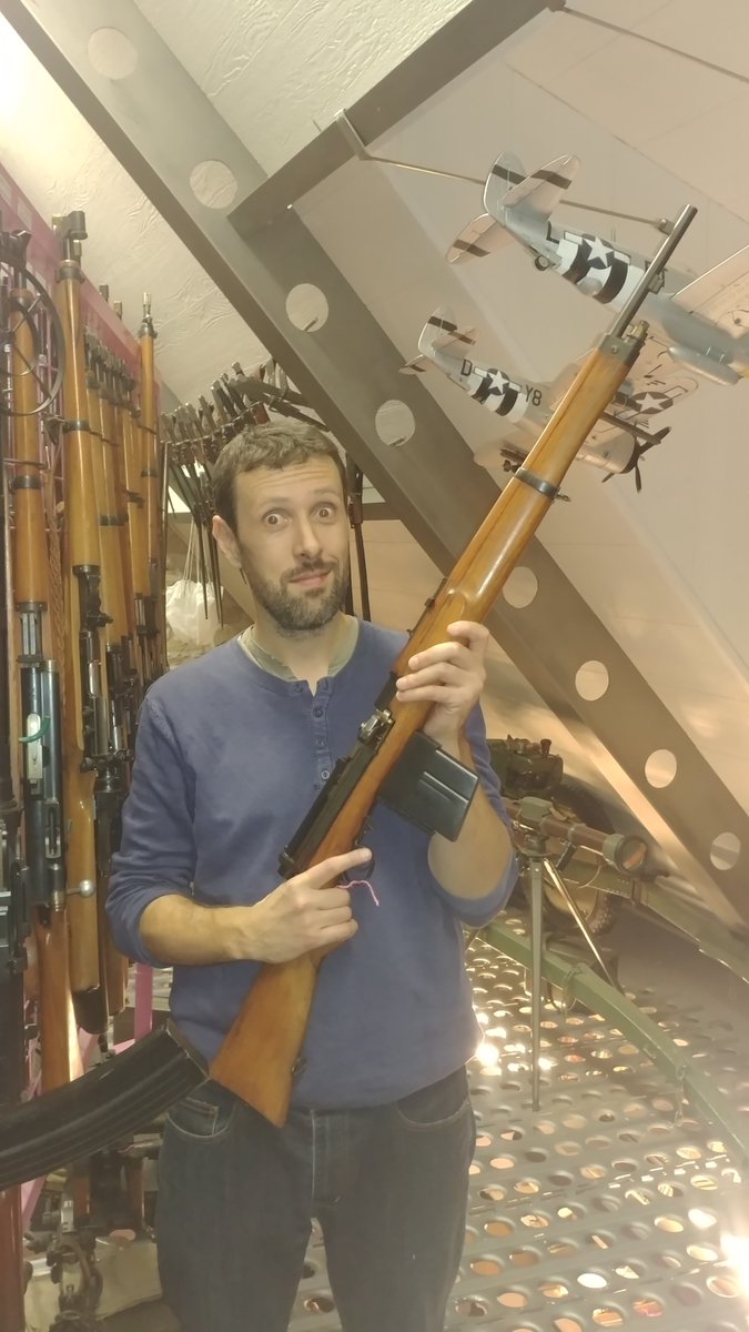 Hey look a Mondragon!

Actually, a Fliegergewehr 1917 for Swiss army in 7,5 GP11. Contrary to what a lot of sources claim, it's a single stack magazine of 12 rounds, not 24.

First time I ever touched one of these, and probably my favorite part in my upcoming book Guardians of