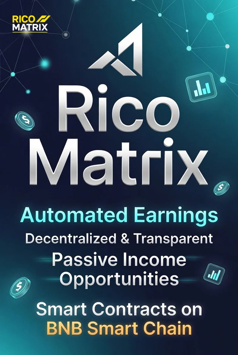 xtramils's tweet photo. Stop trading time for effort.
Activate automated, decentralized earnings powered by smart contracts. ⚡
Plug into Rico Matrix and unlock transparent passive income on the BNB Smart Chain. 🚀
#RicoMatrix #SmartContracts #DeFi #PassiveIncome #BlockchainAutomation https://t.co/L54z8FxazD