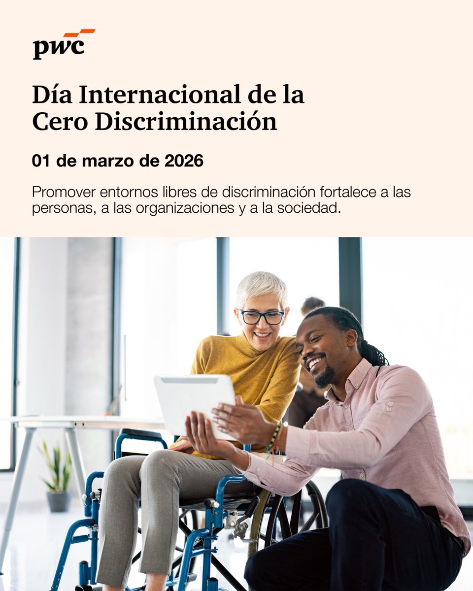 El 1 de marzo se conmemoró el Día de la Cero Discriminación. En PwC reafirmamos nuestro compromiso con entornos basados en respeto, equidad e inclusión.

Promover espacios libres de discriminación fortalece el talento y la confianza.
#CeroDiscriminación #DiversidadEInclusión #PwC