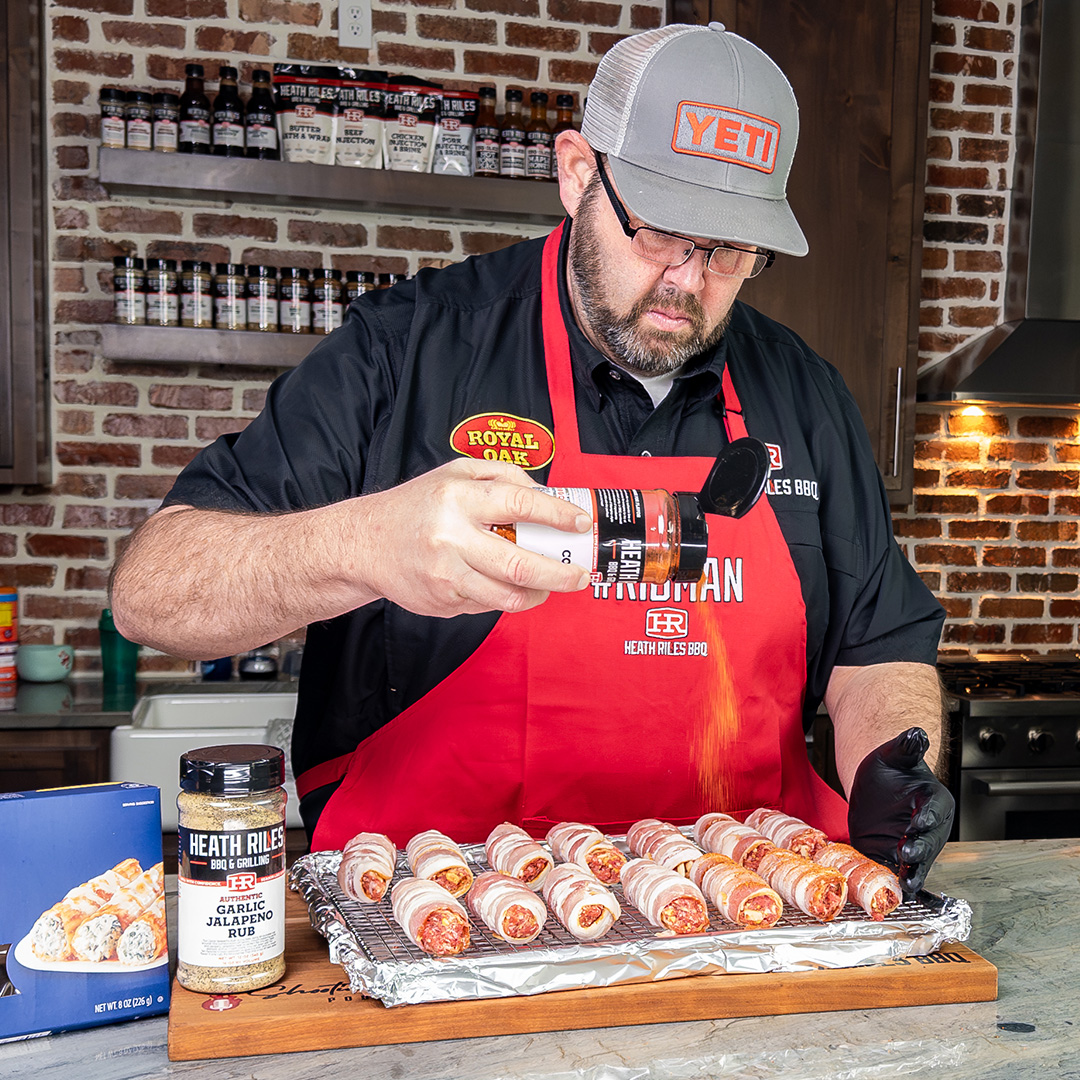 HeathRilesBBQ's tweet photo. Bacon Wrapped Shotgun Shells — stuffed with beef, sausage, cheese, and jalapeños, smoked and glazed to perfection. Crispy, juicy, and packed with flavor.
Check out the full recipe video: https://t.co/IcyCsCvmbJ
#ShotgunShells #BBQ #SmokedRecipes #BaconWrapped #PelletSmoker #BackyardBBQ #Cookout #Grilling