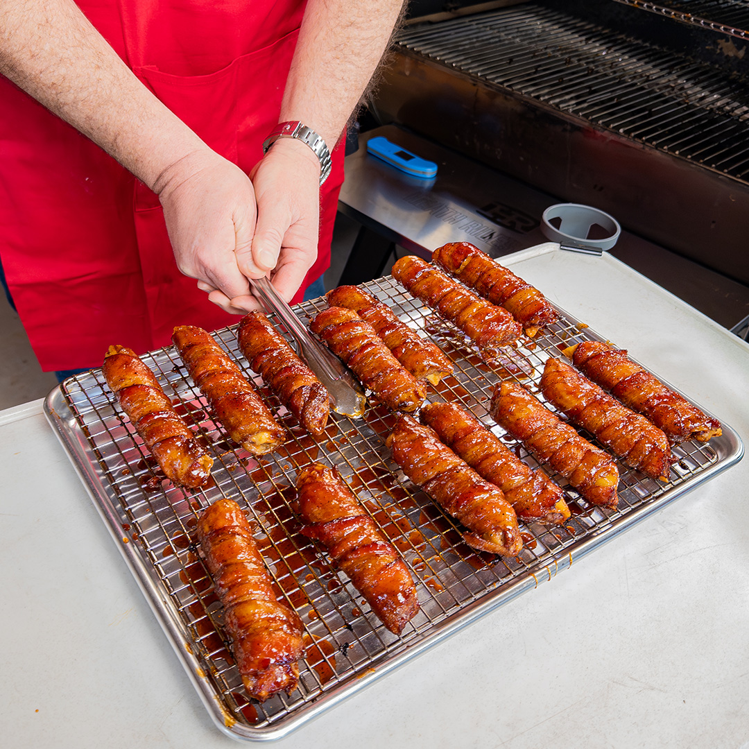 HeathRilesBBQ's tweet photo. Bacon Wrapped Shotgun Shells — stuffed with beef, sausage, cheese, and jalapeños, smoked and glazed to perfection. Crispy, juicy, and packed with flavor.
Check out the full recipe video: https://t.co/IcyCsCvmbJ
#ShotgunShells #BBQ #SmokedRecipes #BaconWrapped #PelletSmoker #BackyardBBQ #Cookout #Grilling