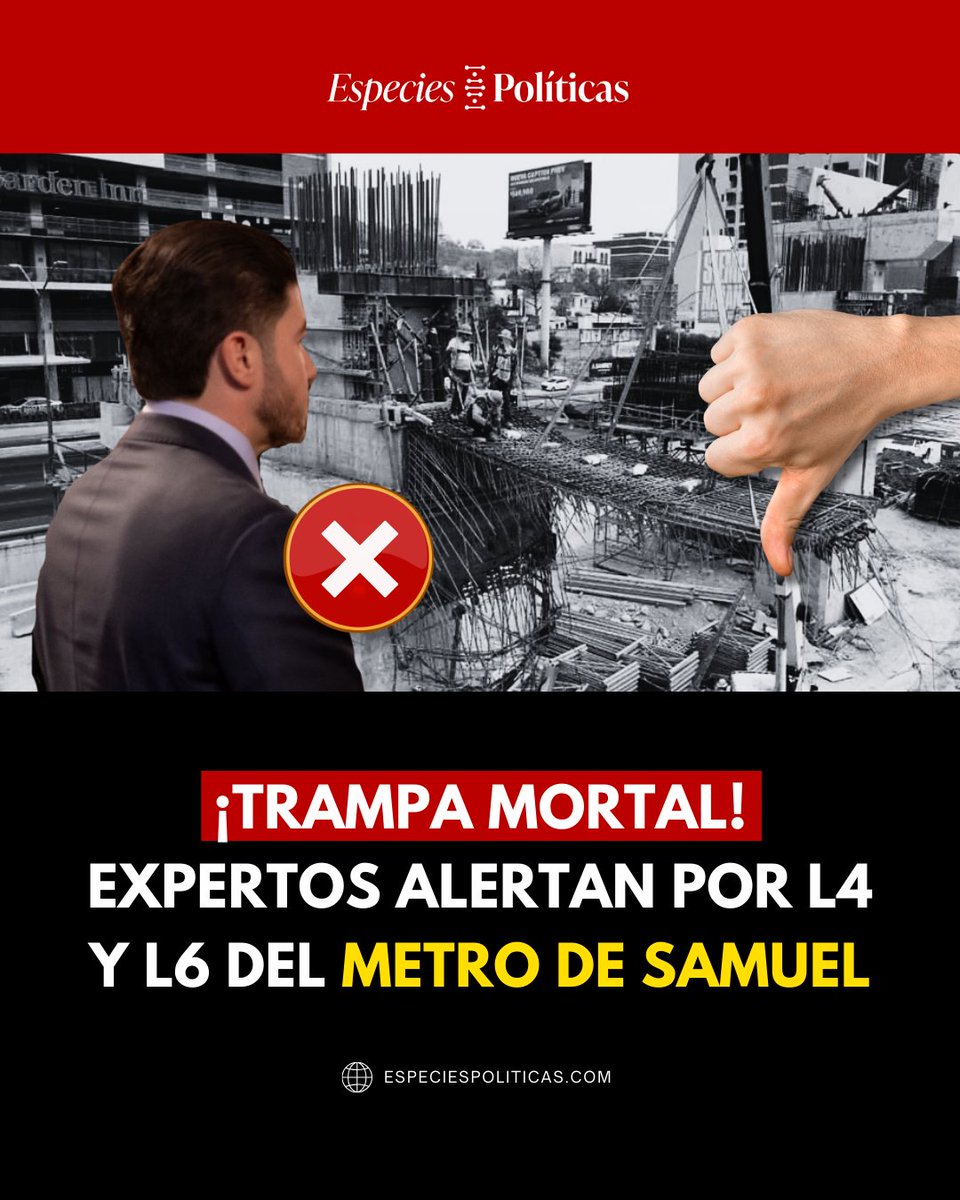 "Imperó el gusto, no la técnica", comentan expertos que destapan la improvisación de Samuel en el Metro. Entre colapsos y falta de estudios, los regios tienen claro que las obras de la L4 y L6 son una trampa mortal. 🚧❌ 

Descubre el caso completo en el artículo.