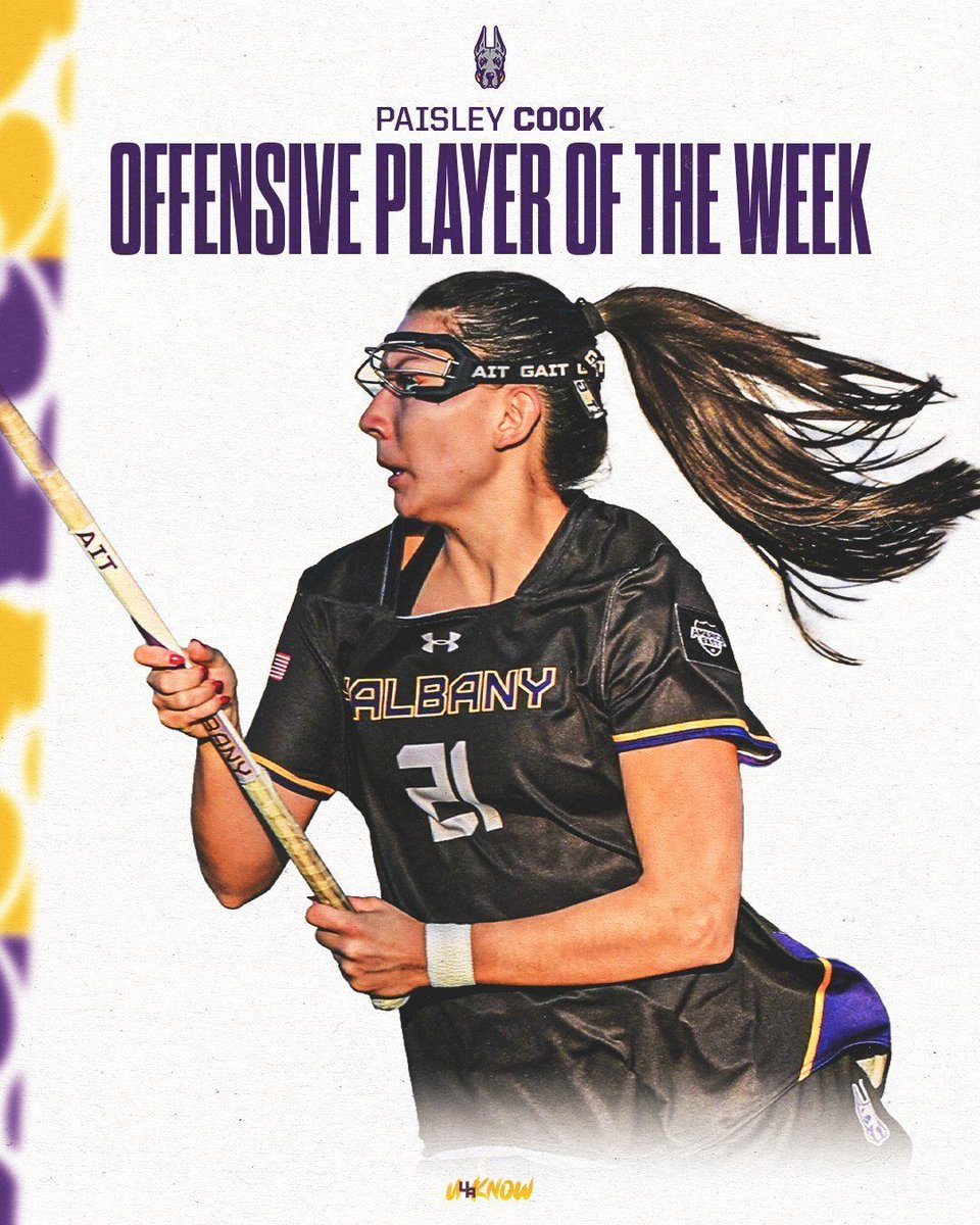 ndnsports's tweet image. University at Albany women's lacrosse midfielder and draw control specialist Paisley Cook (Mohawk) was named the America East Offensive Player of the Week.

Cook powered UAlbany to a 1-1 week with dominant performances against the Niagara and UConn.
#NativeAthlete #Mohawk #AE