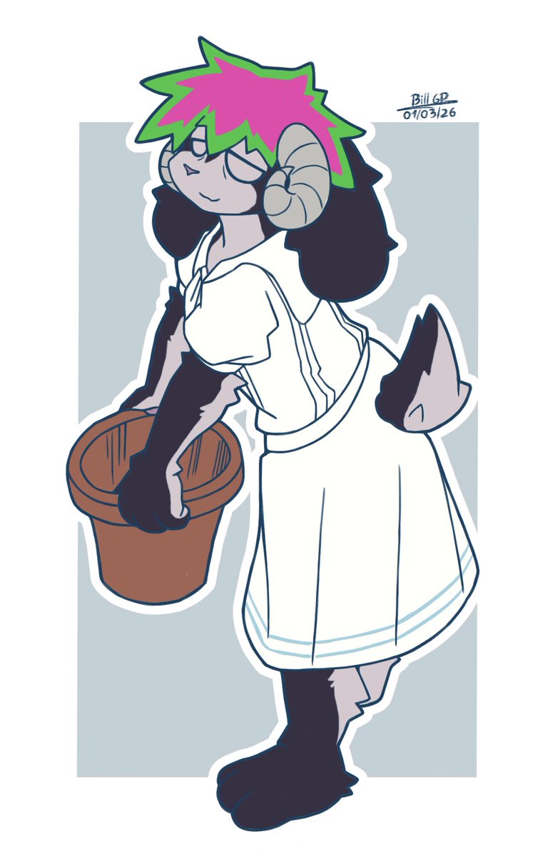 Commission for <a href="/HomieYoshikage/">5𝓈𝒾𝓍2𝓌𝑜_𝒲𝑒𝓏ā𝑅𝒾𝓅ō𝓉𝑜</a> 
He looks cute in that dress. 😽🫶💖
#furry #furryartist #ケモノ #furryart #DigitalArtist #kemono #comission #furrycommission