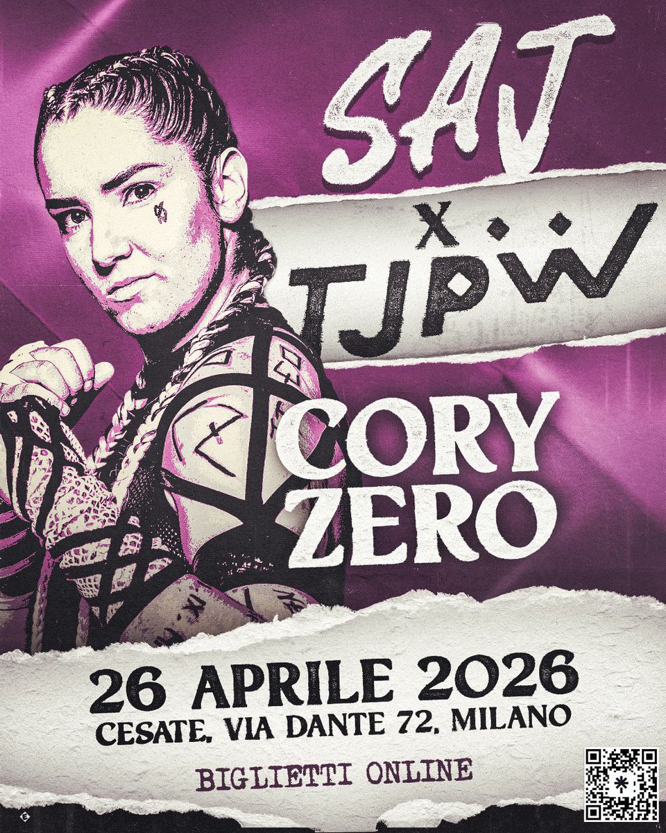 🇫🇷 CORY ZERO AT SAJ X TJPW

✈️ One of the best rising talents of the European scene will be part of SAJ X TJPW!

🎫 linktr.ee/squashajobberp…

🤝 SAJ X TJPW| 26TH APRIL 2026 AT 15:00| SPORTING CESATE VIA DANTE 72, CESATE (MILANO)