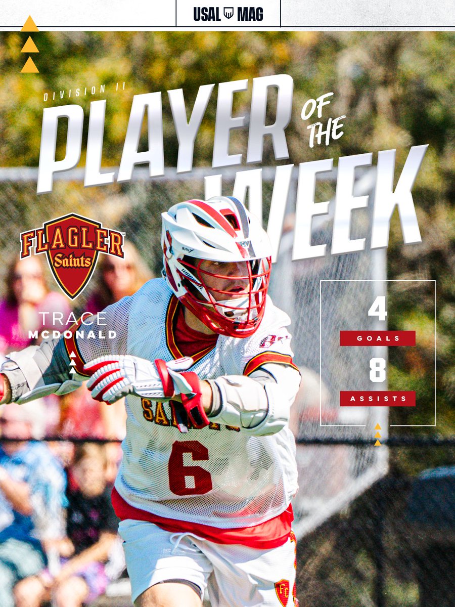 USALMag's tweet photo. A couple of goalies highlight the USA Lacrosse Players of the Week 👏 

Division 1️⃣: Ryan Croddick, @TigerLacrosse 
Division 2️⃣: Trace McDonald, @FlaglerSports 
Division 3️⃣: Andrew Toland, @BatesLacrosse https://t.co/BYxE4sQDiv