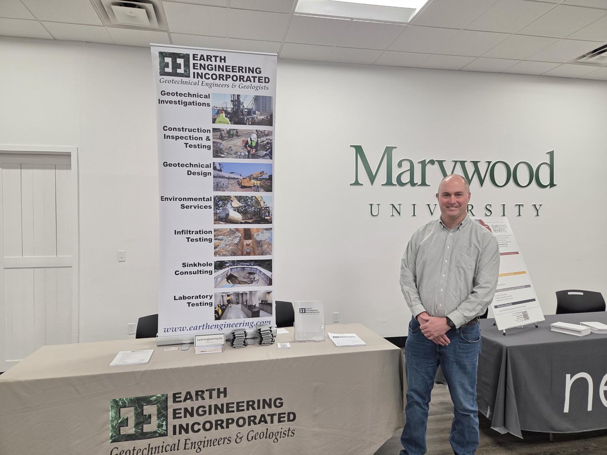 EarthEng's tweet photo. Stop by and see us today at the Marywood University career fair! https://t.co/5TnFgmjC6f