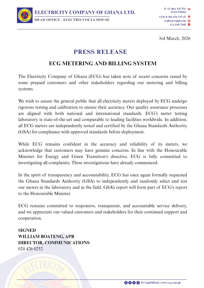 Electricity Company of Ghana Ltd (@ecgghofficial) on Twitter photo 