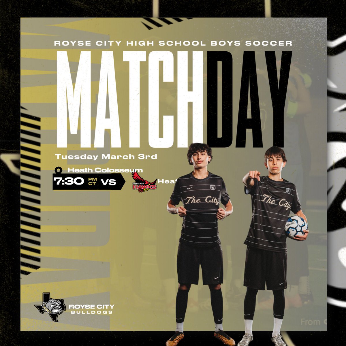 RoyseBoysSoccer's tweet image. 🚨Gameday🚨
⚽️Royse City Bulldogs 
🆚 @HeathBoysSoccer 
⏰ 4:30/5:45/7:30
🏟Heath Colosseum 
📆 3.3.26 

Redemption week! Let’s go! 
#oneRC | #Allin | #BeADog |#TCVE

@RoyseCityISD 
@RCISDAthletics 
@TXHSSOC
@tascosoccer
@BeyondPulse
@50_50Pod
@ScoresTexas
#Txhssoc