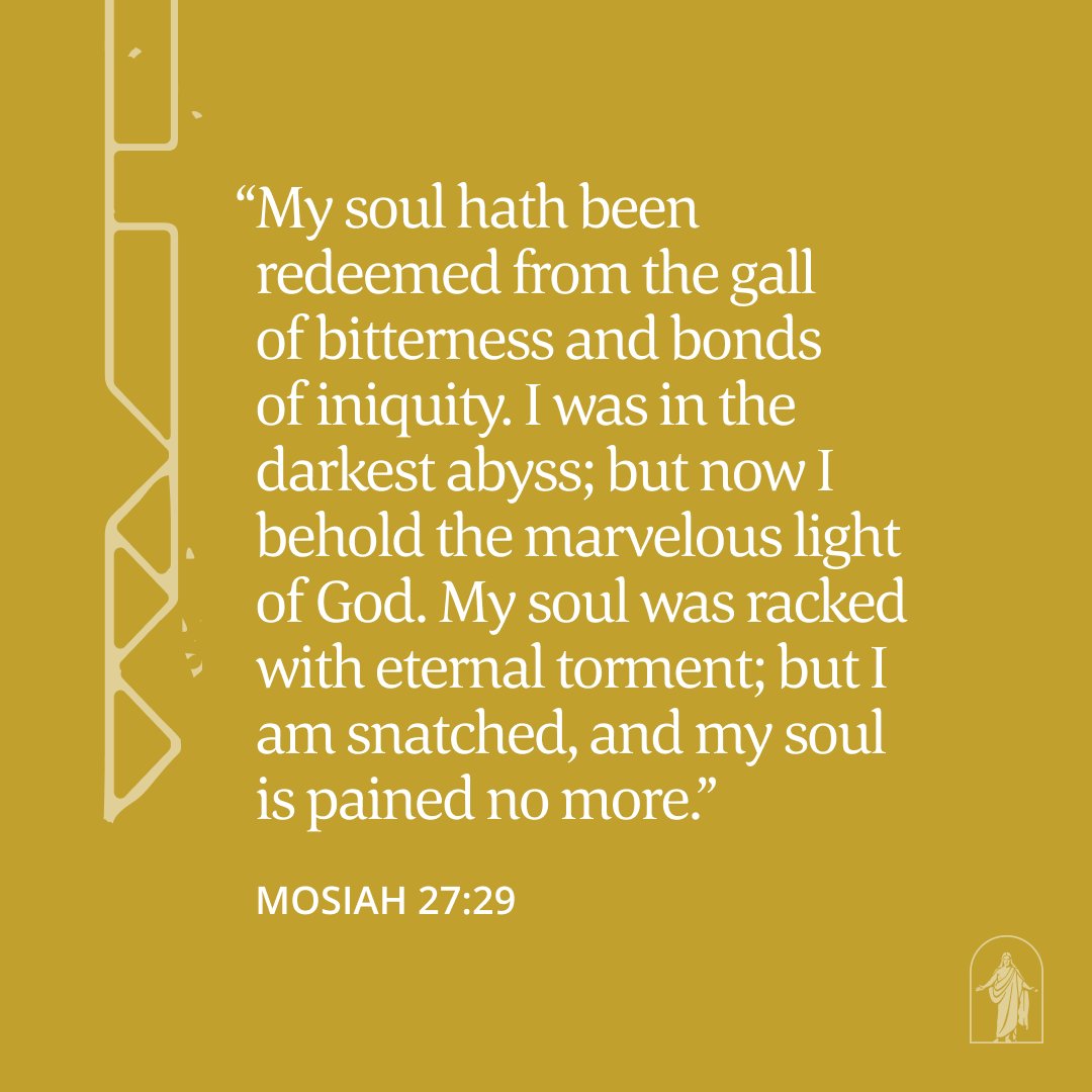 When we experience the consequences of sin—either by our own choices or the choices of others—we can turn to Jesus Christ.

How has the Savior brought you peace in moments of loneliness or bitterness?

#BookOfMormon #FeastUponTheWord