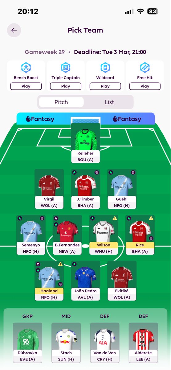 gork15's tweet photo. #FPL #FPLCommunity GW29 Save 😎 https://t.co/TMe9lHdzY4