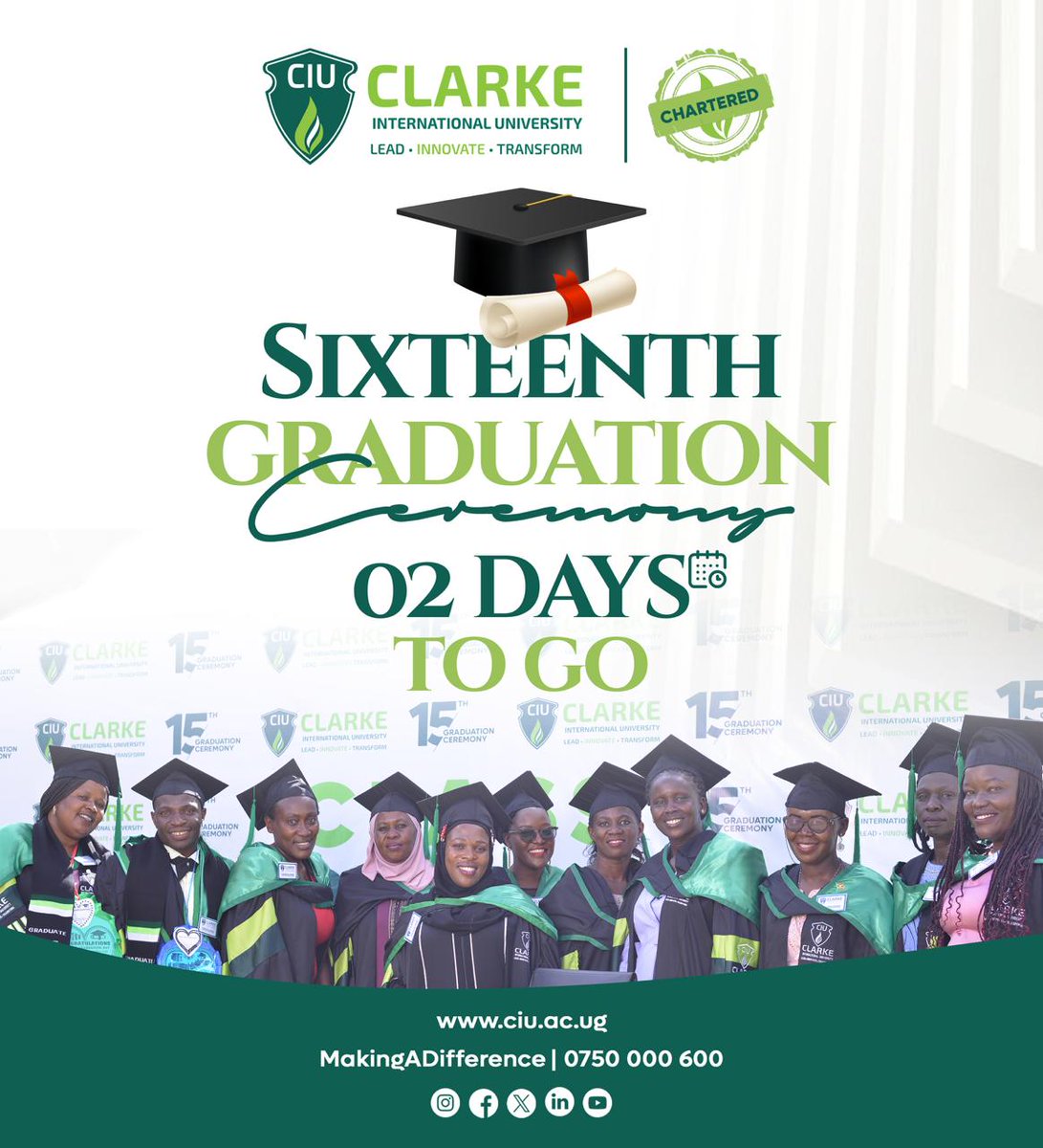 CIUuga's tweet image. 2 Days! The countdown is almost over. You’ve mastered the art of innovation at Bukasa; now it’s time to transform your community. Are you ready to #MakeADifference? #Lead #Innovate #Transform