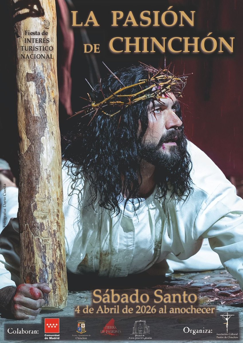 ✝️ La Pasión de Chinchón - Sábado 4 de abril ✝️

Apenas un mes para poder disfrutar de una fiesta de interés turístico nacional, como es nuestra Pasión de #Chinchón. 

El Sábado Santo 4 de abril, al anochecer, reviviremos los últimos momentos de Cristo.