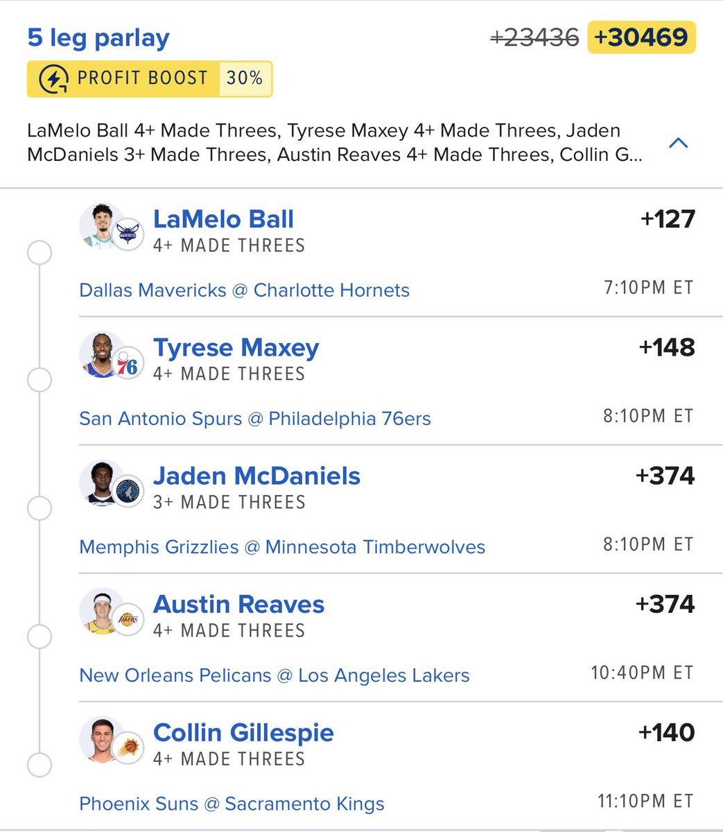 3PT Jackpot Attempt 🎰🏀💥

$100 Giveaway When We Cash 💸🍀

#LionLocks🦁🔒 #Gambling𝕏 #FanDuel #NBAX #GamblingTwitter