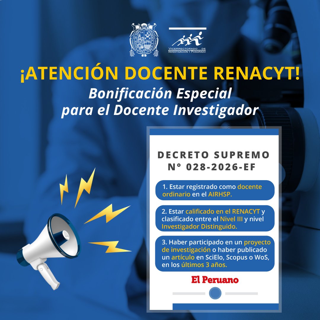 Vicerrectorado de Investigación y Posgrado - UNMSM tweet media