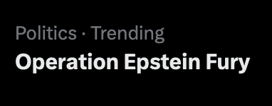Operation Epstein Fury is trending... 

Things are going very badly for remaining MAGAts.
They've already lost the information war.