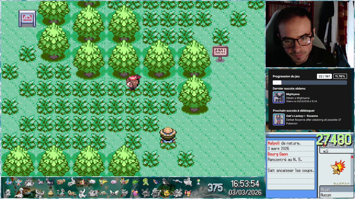[80✨] Héricendre shiny full odds après 27480 vus (9160 SR), deuxième plus longue chasse en terme de vus, qui va pouvoir commencer mon professeur oak challenge avec Pokéwalker sur SoulSilver qui finira dans 10 ans haha