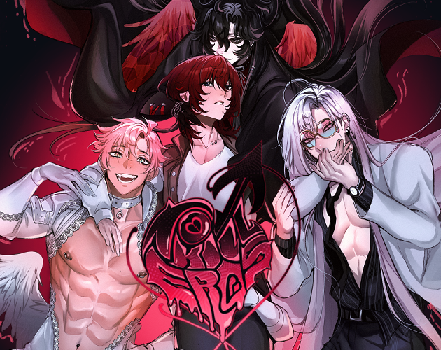 dokirakii's tweet photo. Making a bl visual novel but you're a guy who has bad luck with romance and killing the god of love might solve it 🔪💕 https://t.co/lEDMhQD94U