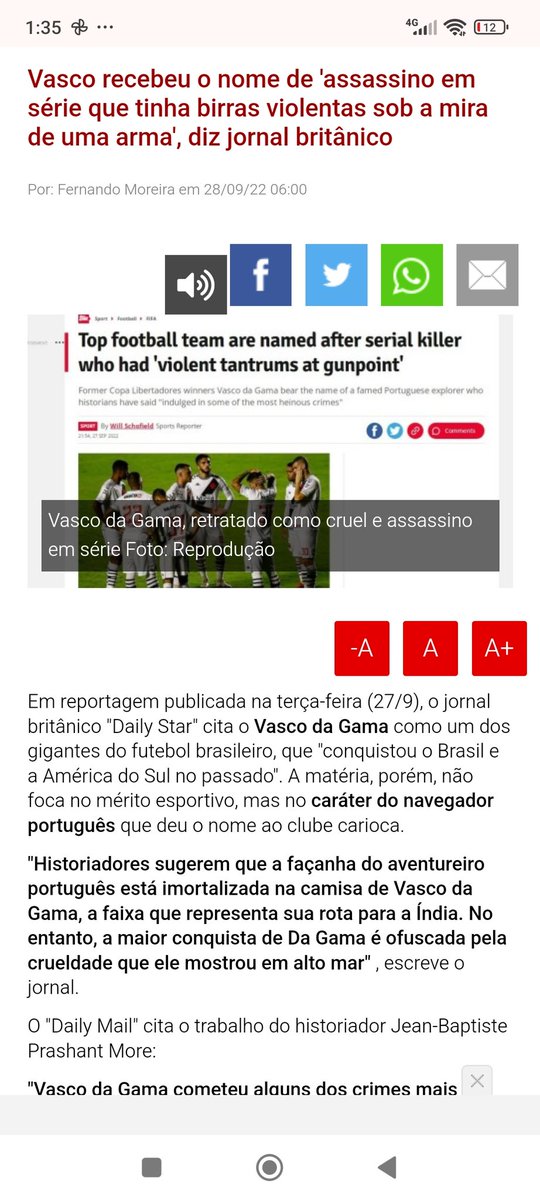 THIAGOS3225661's tweet photo. @jonataslsm @lancenet Jornal inglês ficou espantado pelo fato de um clube no Brasil homenagear um lixo de pessoas dessas! https://t.co/nzLIV6ABLV
