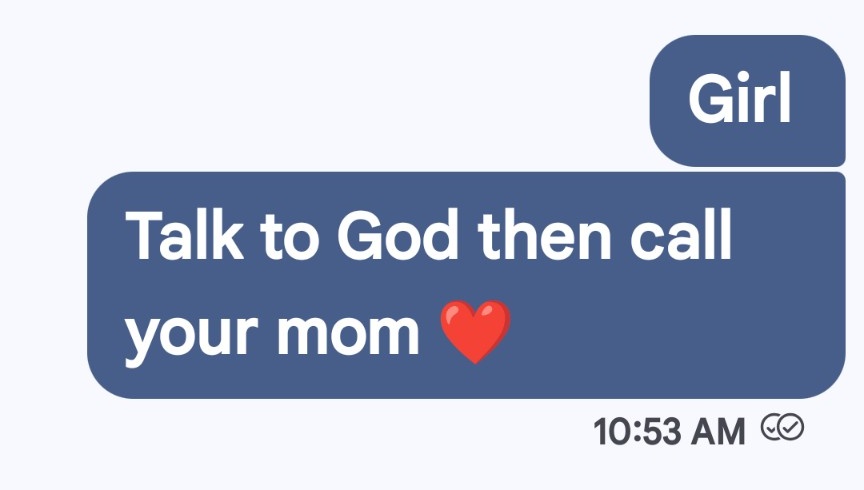 "Mom I'm Struggling &amp; Want To Cry"  😭 

Getting a text message like that from my daughter &amp; this is how I replied to her.

Prayer Works 💫