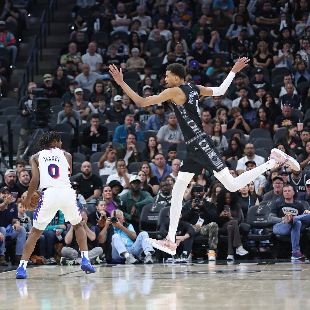 THROWBACK NIGHT: Victor Wembanyama and the San Antonio Spurs visit Tyrese Maxey and the Philadelphia 76ers tonight at 8 p.m. ET on NBC and Peacock in a special NBA on NBC throwback broadcast. Bob Costas, Doug Collins and Mike Fratello will call the game, with Hannah Storm joined