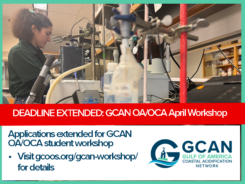 GCOOS1's tweet photo. We've extended the application deadline through March 11 for our Ocean and Coastal Acidification Workshop scheduled for April 15-16 In conjunction with the GCOOS Spring Meeting. Graduate students &amp; post-doc researchers should apply today at https://t.co/YcOUI9E88o https://t.co/OiM9whIc2e