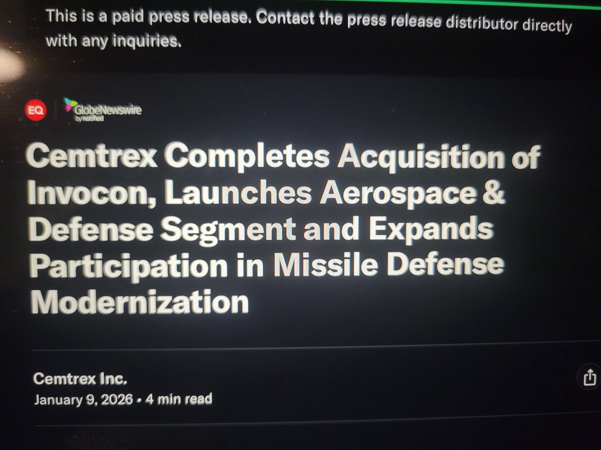 $CETX let's see if the PR team capitalizes .... took some here 1.06
#missile #defense