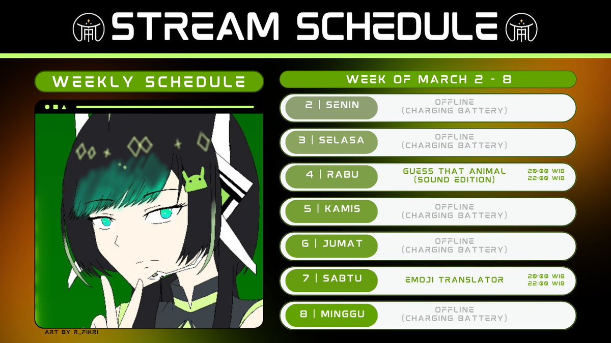 【SCHEDULE 2-8 MAR '26】 

KONNICHIANNE! ✨ 
Minggu pertama main minigames lagi yukkk~ 

#AnneStream #AnneNounce
