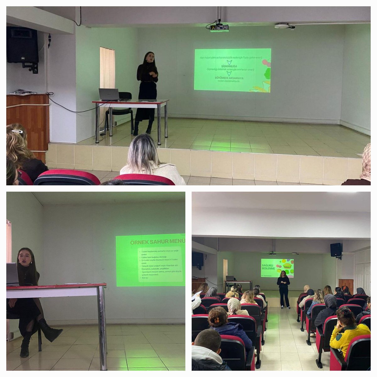 HulyaSahnaoglu's tweet photo. Bursa Osmangazi İlçe Sağlık Müdürlüğü Sağlıklı Hayat Merkezi" sorumlu hekimi Uzm. Dr. Büşra KABA ve Diyetisyen Pınar DEMİREL'in sunumu ile "ÇOCUKLARDA SAĞLIKLI BESLENME" ve "RAMAZANDA BESLENME" konularında  bilgilendirme semineri gerçekleştirildi.
@bursailmem16 @Osmangazi_MEM https://t.co/MmnKAalXyQ