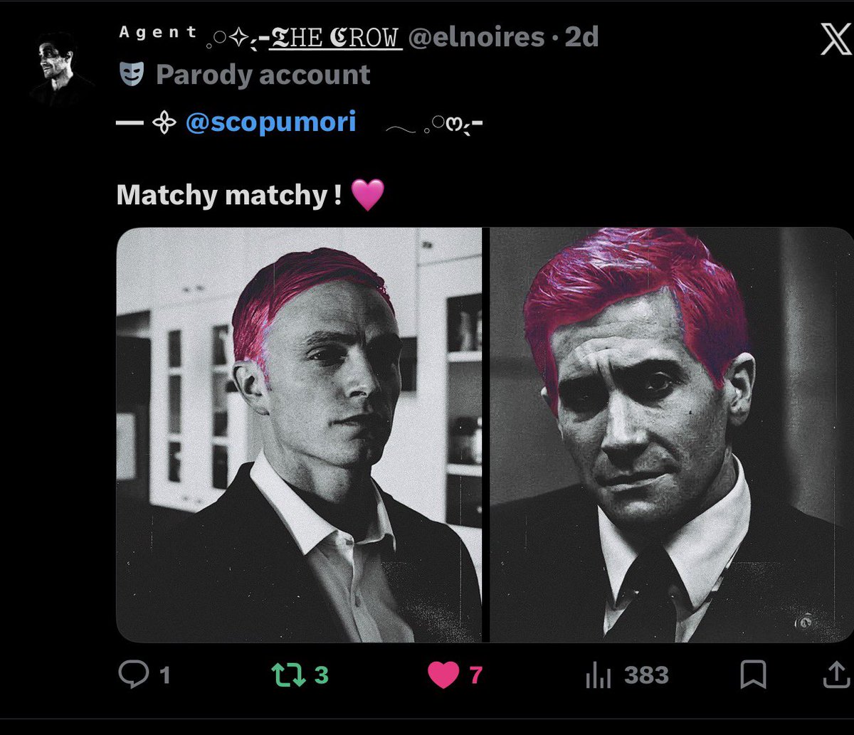 DUSKT0RN's tweet photo. well , noir posted it because he such a good husband and show dex hair off.

look at them both https://t.co/j9vZ75LEzf
