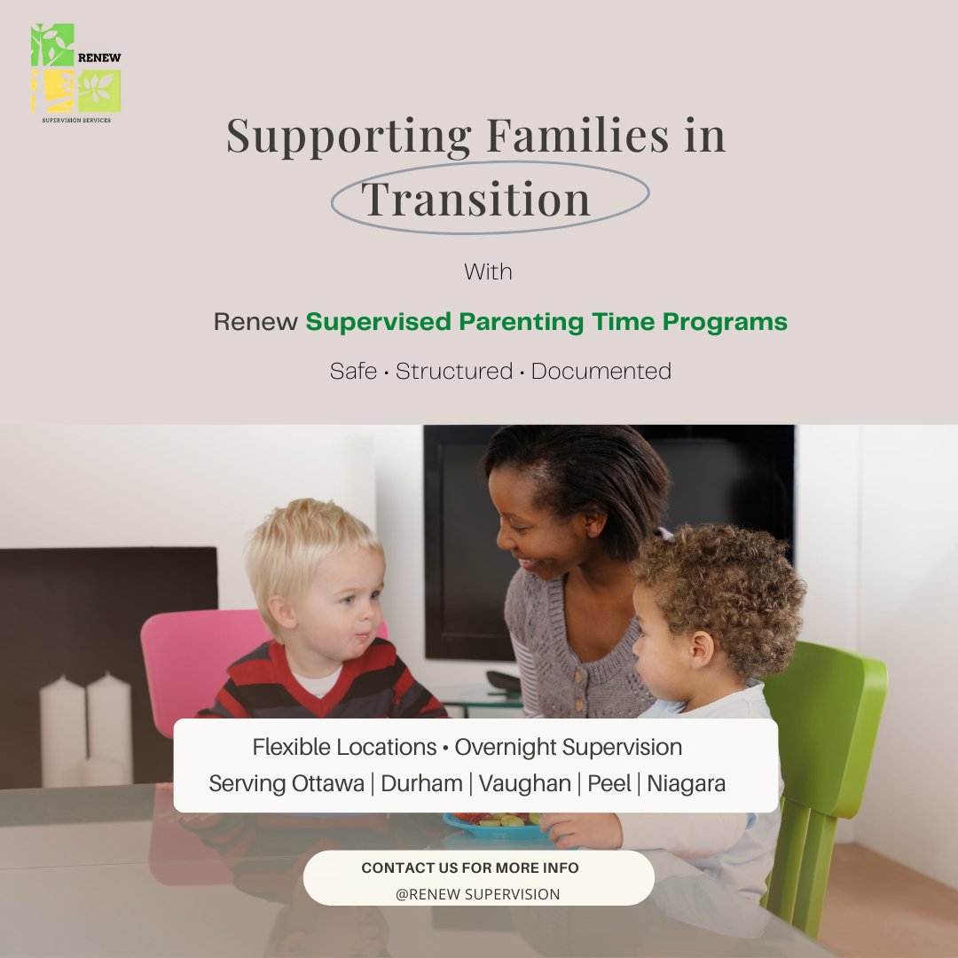 RenewHelps's tweet photo. Helping families reconnect safely with supervised parenting time.
Flexible locations • Overnight support • Serving Ottawa, Durham, Vaughan, Peel &amp; Niagara
💻 https://t.co/Iexz1QOYwX
#FamilyLawSupport #SupervisedParentingTime #ChildSafety https://t.co/SA2v4jlBlT