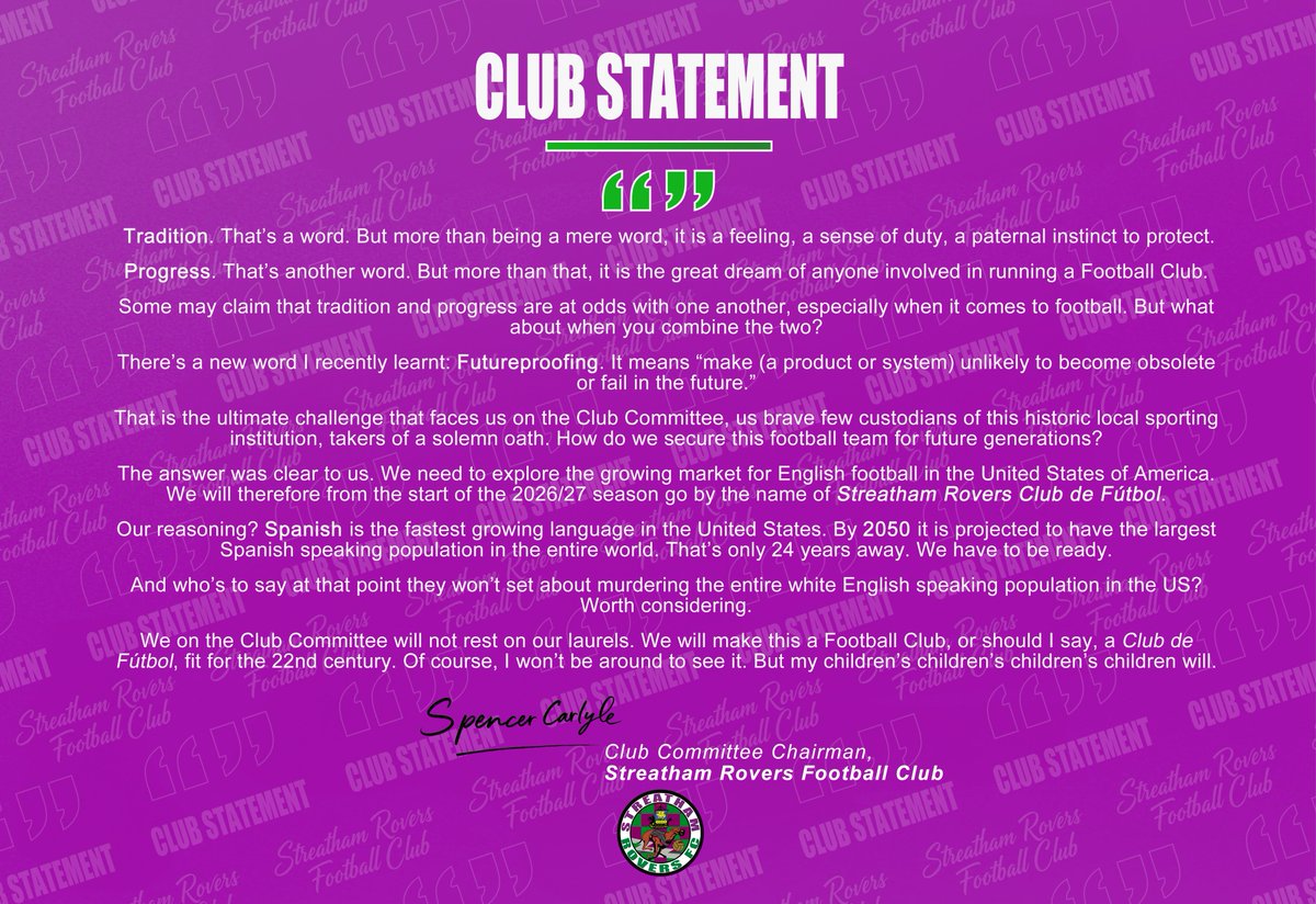 Streatham Rovers Football Club tweet media