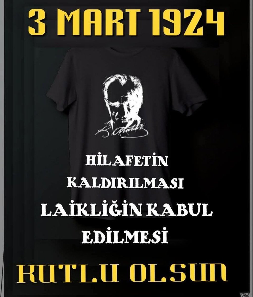 HİLAFETİN KALDIRILIP
LAİKLİĞİN KABUL EDİLDİĞİ 102. YILI KUTLU OLSUN