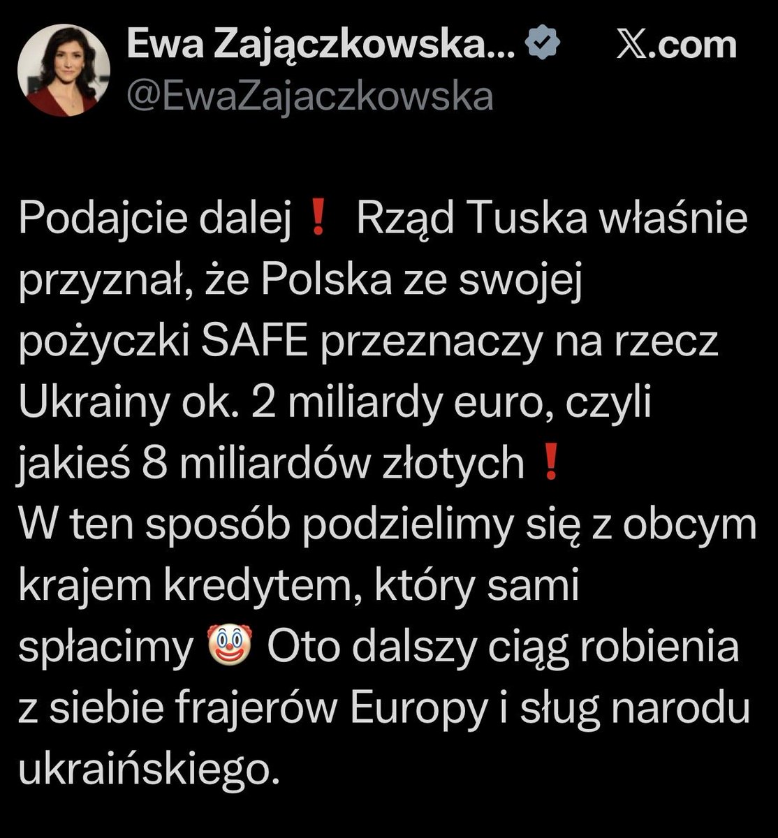 Zapłacimy Ukrainie za drony, linie produkcyjne dronów, sprzęt pola walki dla Wojska Polskiego ty ruski szlauchu <a href="/EwaZajaczkowska/">Ewa Zajączkowska-Hernik</a>