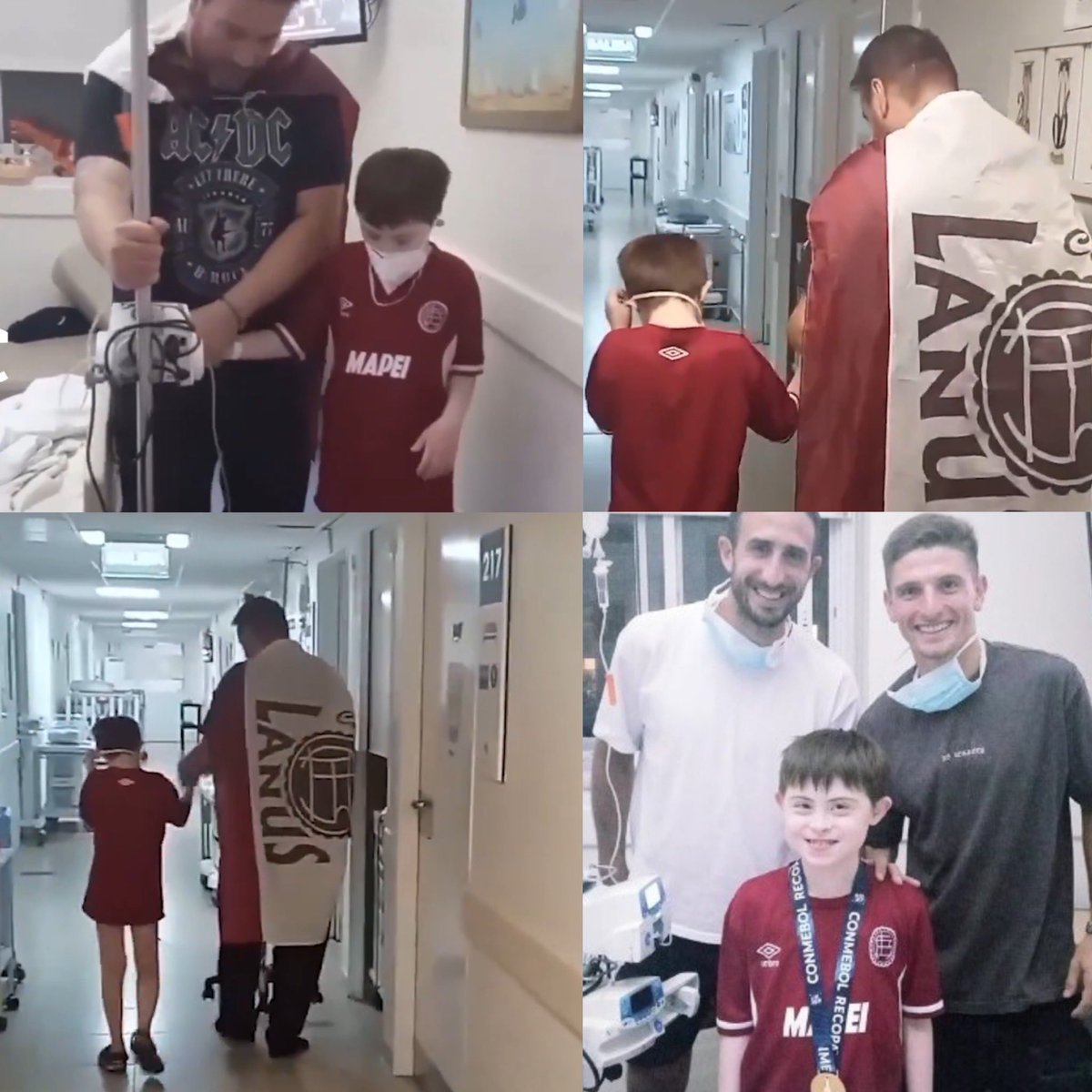 De esas historias que nos encantan 

Tras el título de Lanús, se hizo viral la historia de Camilo, hincha del club, que dio la vuelta olímpica con la camiseta puesta en el hospital donde se encuentra luchando contra una leucemia. 

El club se enteró y hoy, Cali Izquierdoz y Sasha