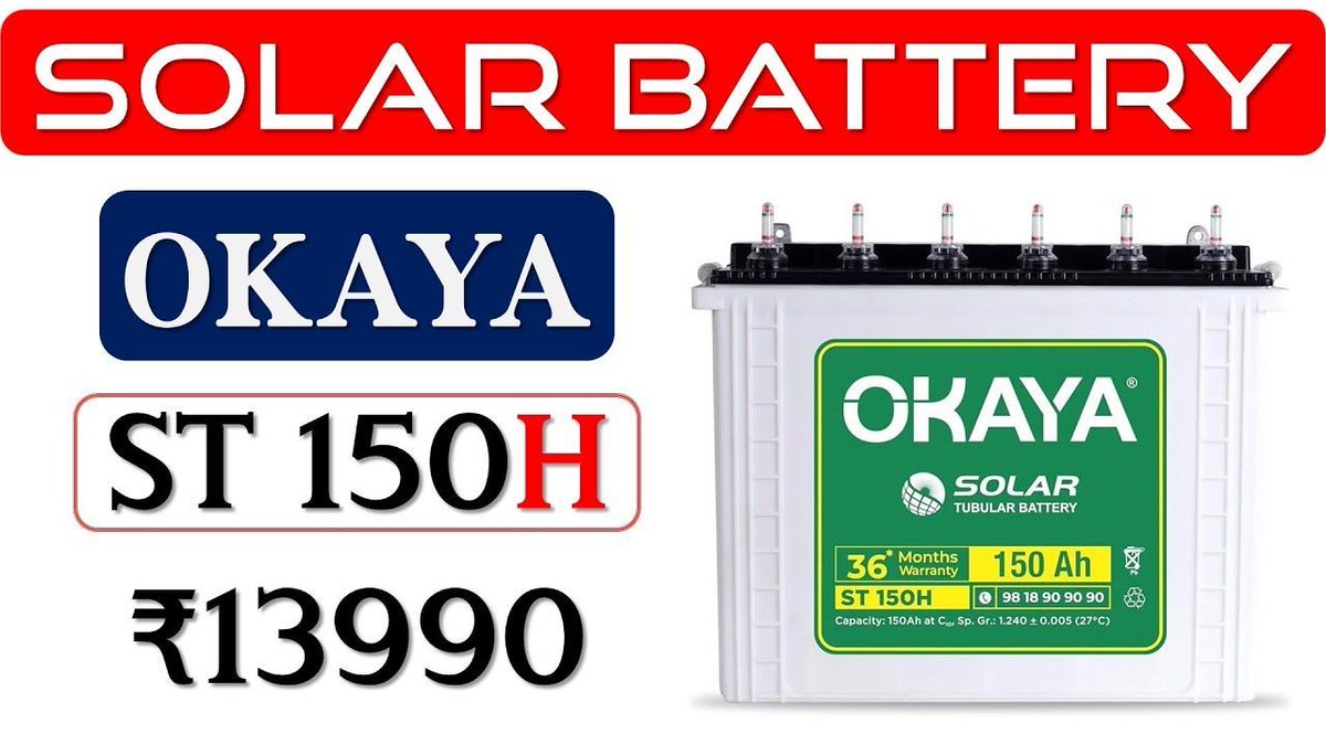 GadgetsShiksha's tweet image. The Okaya Solar ST 150H 150Ah Tall Tubular Battery is a reliable choice for off-grid solar systems. Its high capacity and durability make it perfect for long-lasting energy storage. 🔋☀️ #RenewableEnergy #OffGridPower #SolarBattery ►youtu.be/fj1oxzJ5s7A