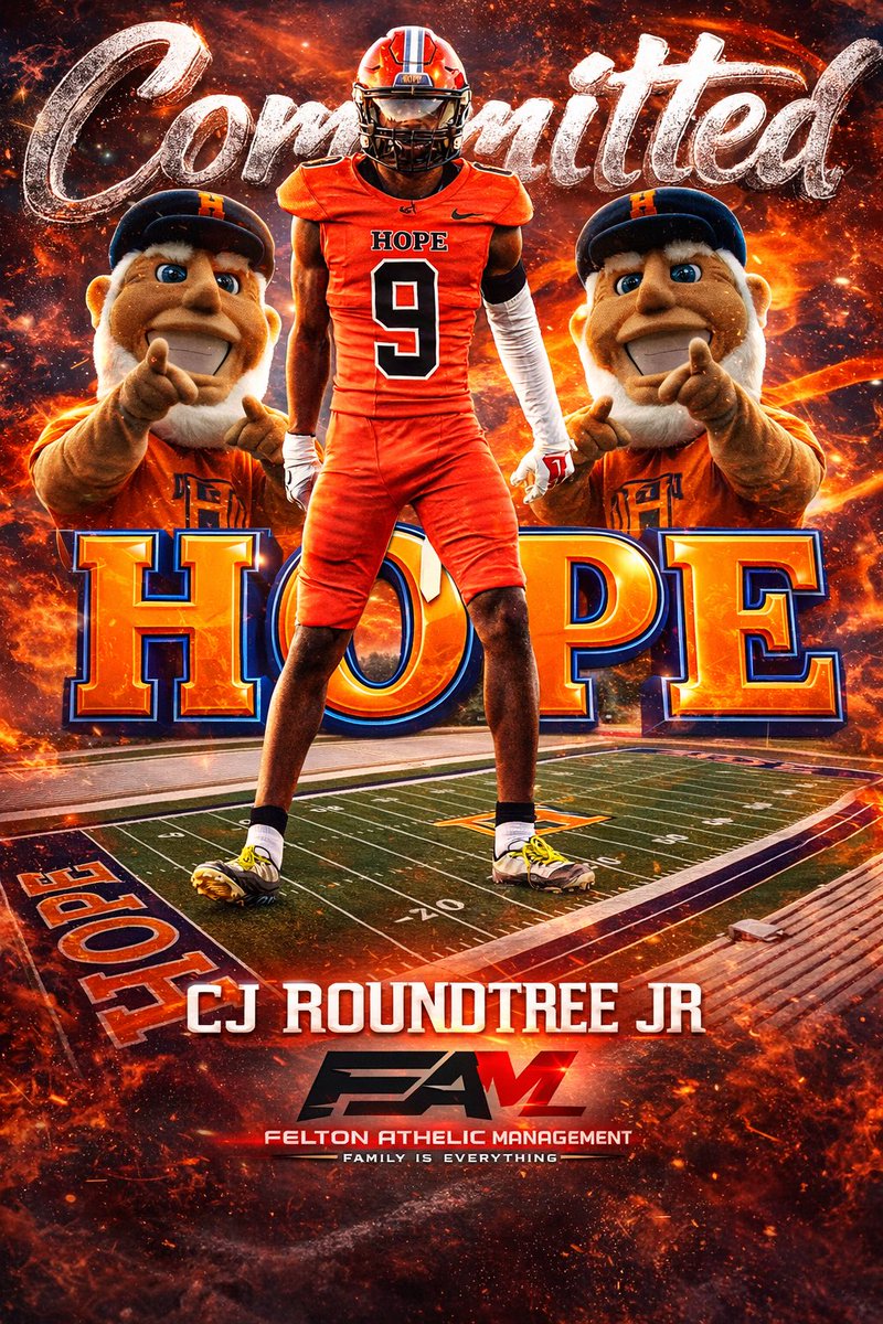 FeltonBiz's tweet photo. 1000% COMMITTED @Cj9Round to @HopeCollegeFB #CJRoundtree #HESWAW #theFAM #FAMily 

@OlympiaTitansFB @OS_ChrisHays @PrepRedzoneFL @FLPrepVarsity @MaxPreps @RivalsHS https://t.co/qjwPQW9rLL