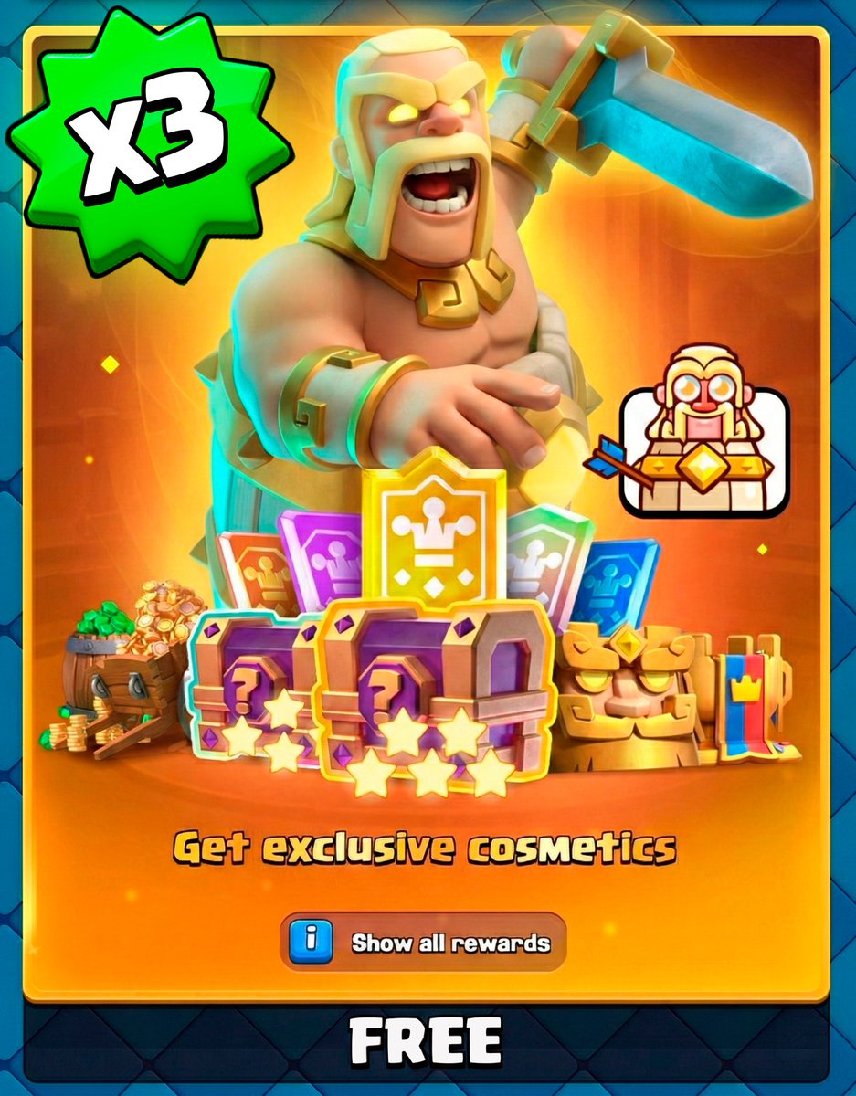 🎁 x3 Clash Royale Pass Royale Giveaway 🎁

Requirements:
💘 Follow <a href="/Dcmat/">Dcmat</a> &amp; <a href="/Spiral_CR/">Spiral</a> 
🔁 Retweet / Repost
💭 Comment

Winners in 96 hours 🍀