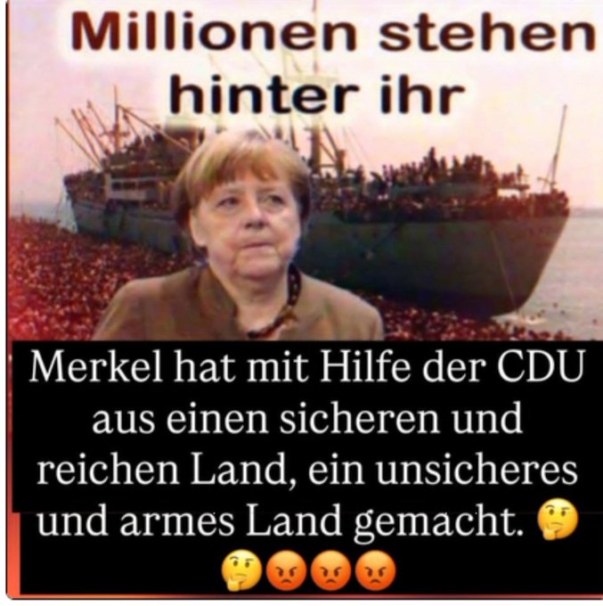 ralf_rat's tweet photo. Bild: .... Dass die CDU noch immer nahezu geschlossen hinter
dieser Person steht lässt, für mich nur einen Schluss zu:
😱
"Diese CDU hat fertig".  Diese Partei begeht Verrat an
Deutschland.   CDU:   Zeit zu verschwinden!
😱 https://t.co/tvMYXK47St