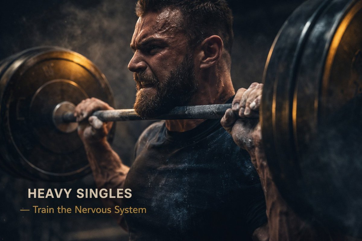 Ultra_Warrior1's tweet photo. Heavy singles aren’t about ego.
They’re about neural recruitment.
Near-max effort teaches your nervous system to access peak force.
If you never touch heavy, you never unlock heavy.
#MaxEffort #StrengthScience https://t.co/Sf6cv6MepA