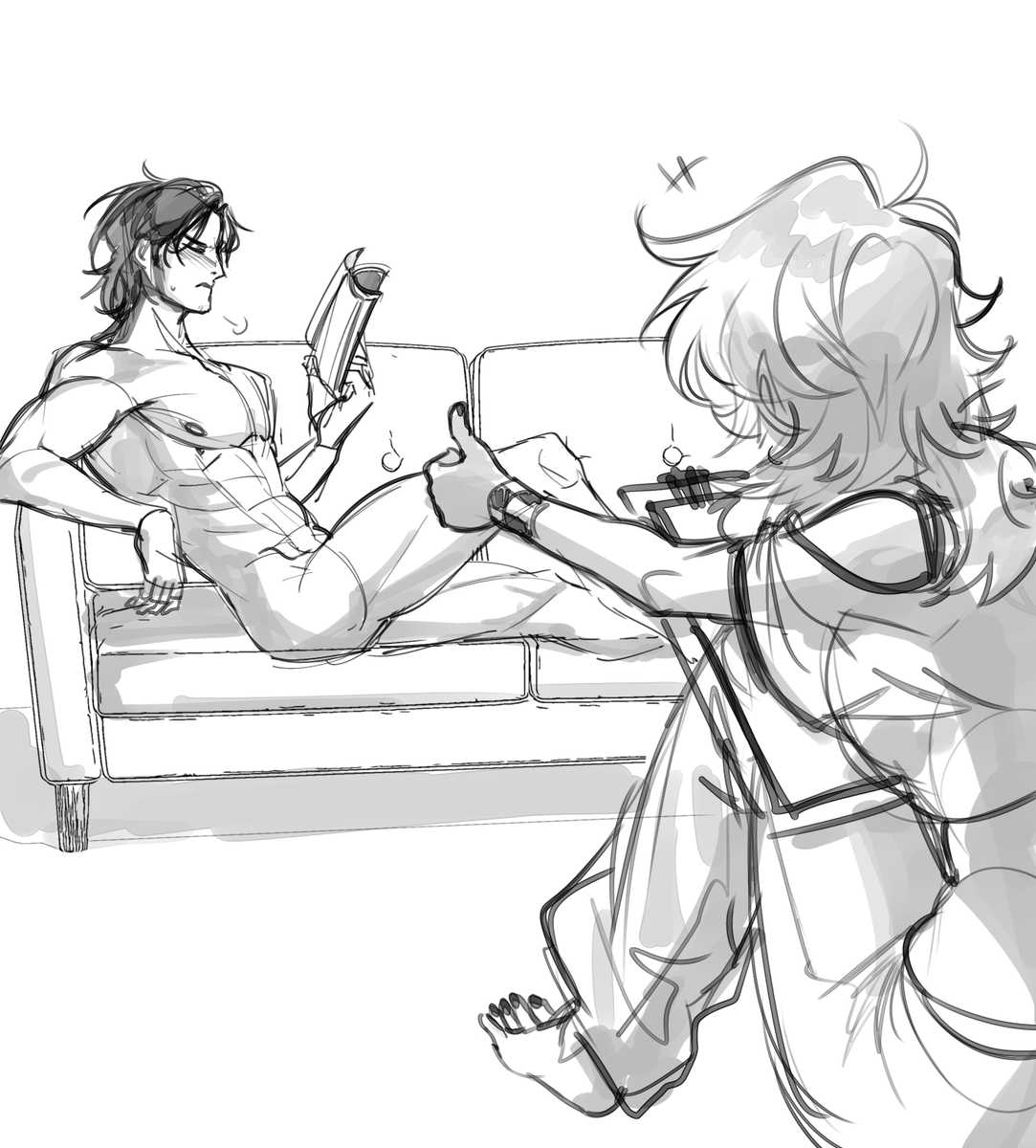 Turning Nathan into a nude model💖