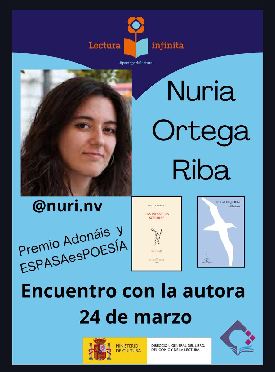 CarlosIII_IES's tweet photo. El 23 de marzo el alumnado de Literatura Universal participará en el encuentro con la poetisa  Nuria Ortega Riba. Trabajaremos su obra en una actividad fantástica para disfrutar de la literatura que se enmarca dentro del programa Encuentro Literarios del Ministerio de Cultura. https://t.co/XrmEBhGpYT