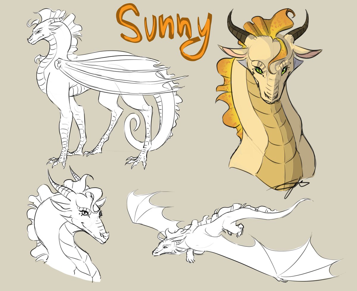 BL00M_Planet's tweet photo. Made a character sheet for Sunny☀️
#wingsoffire #wof #Dragon #illustration #characterdesign https://t.co/KPfUXd8bmo