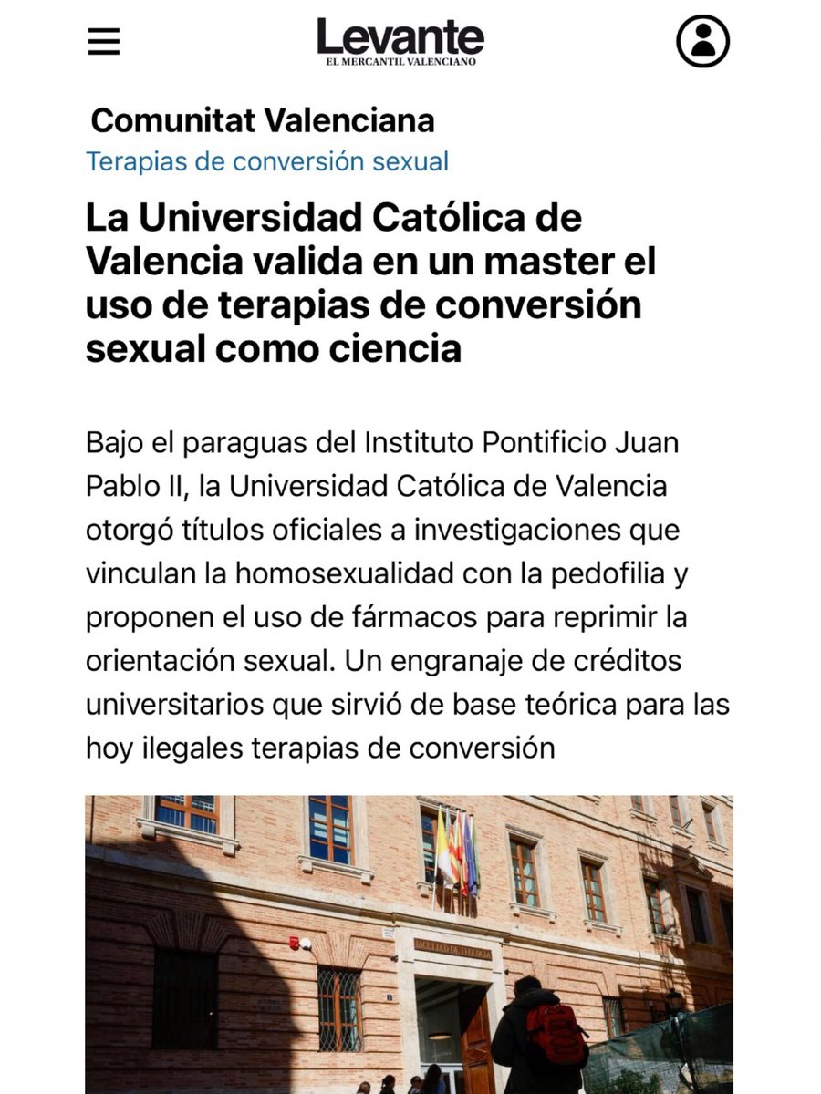 DianaMorantR's tweet photo. Revestir el odio y la lgtbifobia de apariencia científica no tiene cabida en la universidad.

Desde el Ministerio vamos a pedir explicaciones al Consell y a la Universidad Católica por este hecho reprobable y tomaremos las medidas oportunas. 

La universidad debe ser garantía de rigor científico y respeto a la ley.

https://t.co/QsU8B2U8Tx