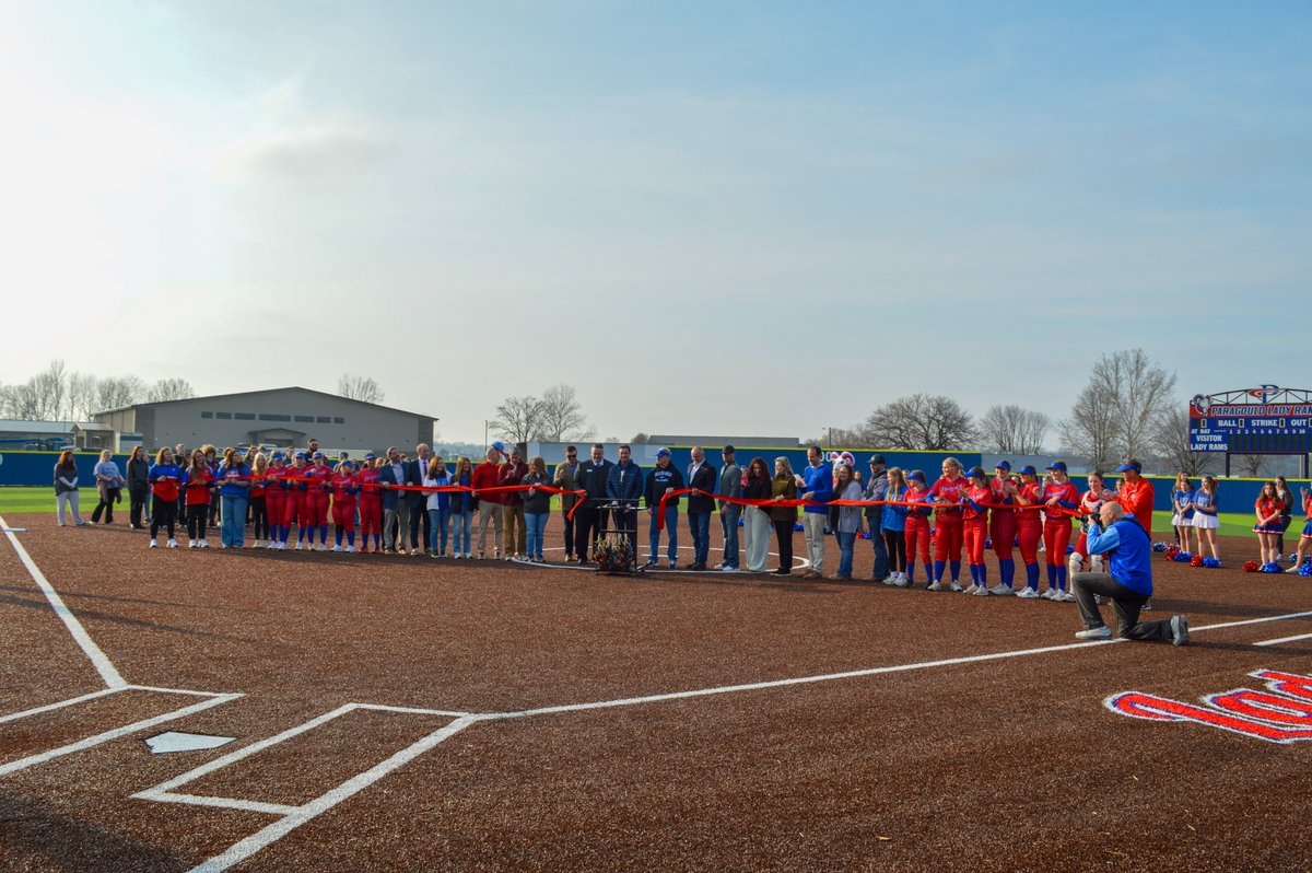 PgouldChamber's tweet photo. The Paragould Rams celebrated a milestone yesterday as they cut the ribbon on their new baseball and softball complex, joined by both teams and community leaders for a special ceremony honoring the future of Rams athletics. https://t.co/HnYbNvXPfZ