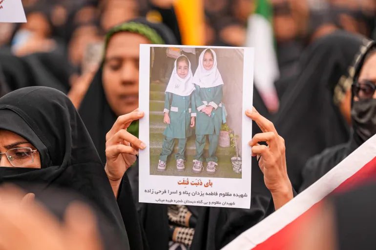 Muslim's tweet photo. Iran holds mass funeral for 165 school girls killed by Israel. https://t.co/gX52vQ2Mj5